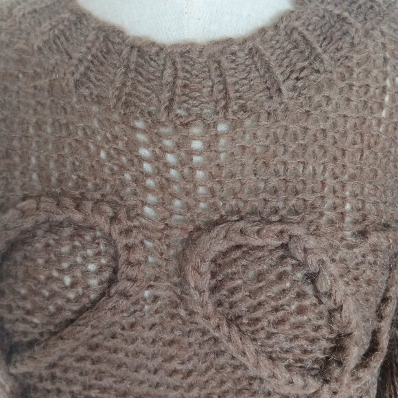 Loewe Anagram Open-knit Mohair-blend Sweater In brown - Picture 3 of 8
